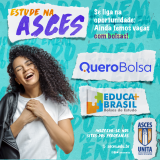 Quero Bolsa e Educa+ Brasil com bolsas disponíveis na Asces